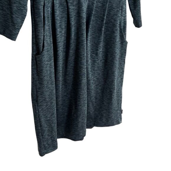 Eddie Bauer Heather 3/4 Sleeve Crossover Aster Pleated Mini Dress Gray Large - Picture 5 of 9